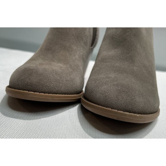 Vionic Anne Ankle Booties Suede Faux Snakeskin Womens 10 Zip Up Tan Block Heel - Picture 10 of 12